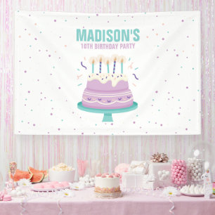 Sweet Birthday Cake Kids Birthday Party Banner