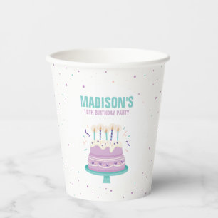 Sweet Birthday Cake Kids Birthday Party Paper Cups