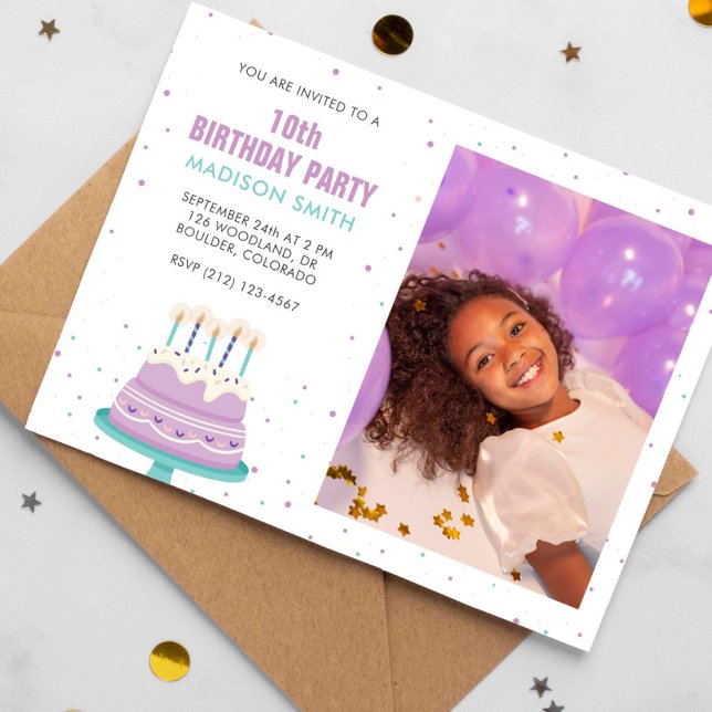 Sweet Birthday Cake Kids Party Invitation (Creator Uploaded)