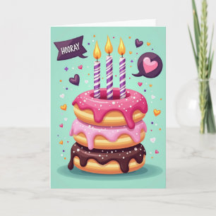 Sweet Birthday Cake Tower Card