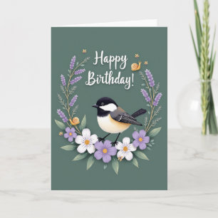 Sweet Birthday Capped Bird Card