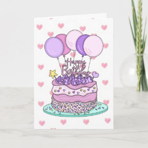 Sweet Birthday Card for Her   Birthday Cake 