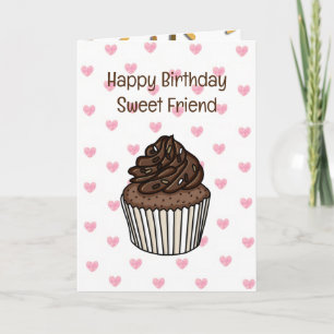 Sweet Birthday Card for Her   Birthday CupCake 
