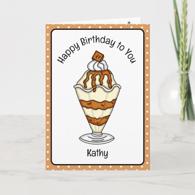 Sweet Birthday Card Ice Cream Sundae (Front)