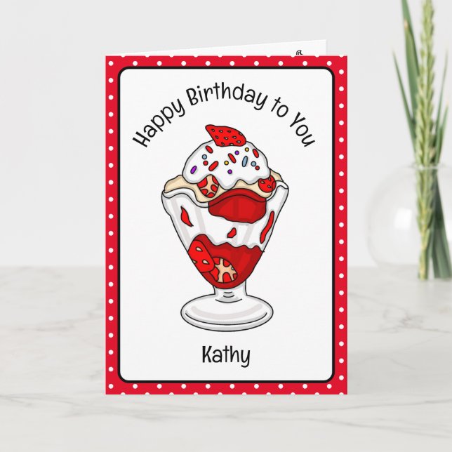 Sweet Birthday Card Ice Cream Sundae (Front)