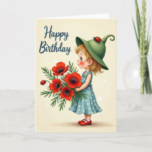 Sweet Birthday Child Flower Card