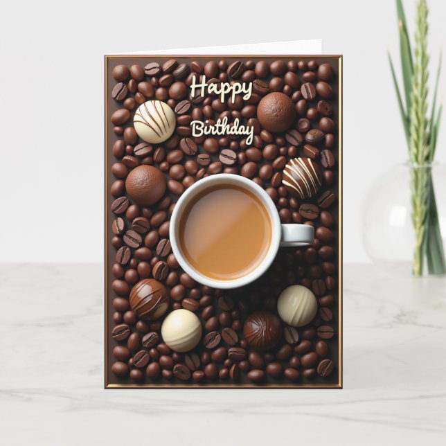 Sweet Birthday Coffee Bean Card (Front)