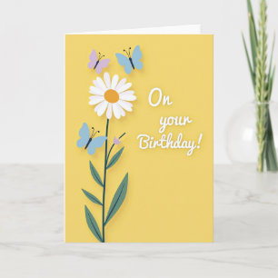 Sweet Birthday Daisy Yellow Card