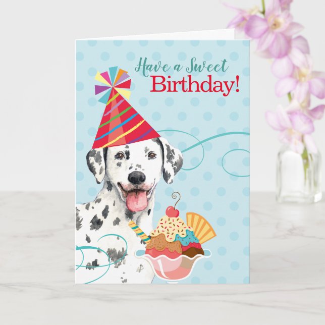 Sweet Birthday Dalmatian Card (Orchid)