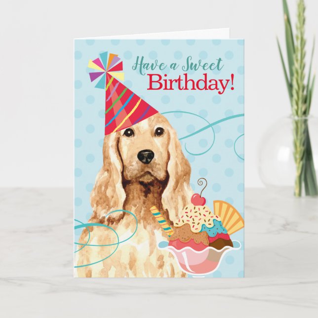 Sweet Birthday English Cocker Spaniel Card (Front)