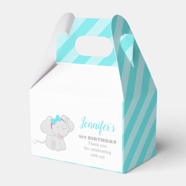 Sweet Birthday Favour Box with Elephant (Front Side)