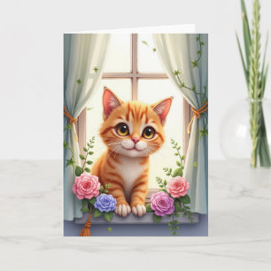 Sweet Birthday Feline Art Card