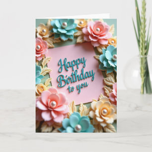 Sweet Birthday Floral Pearl Card