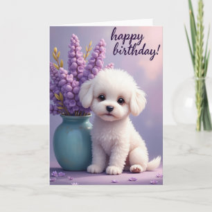 Sweet Birthday Fluffy Dog Card
