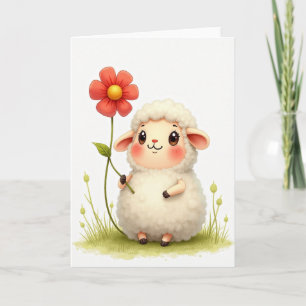 Sweet Birthday Fluffy Lamb Card