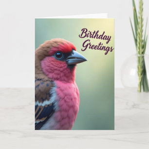 Sweet Birthday Fuchsia Bird Card