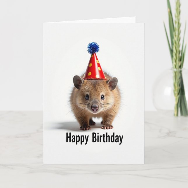 Sweet Birthday Furry Creature Card (Front)