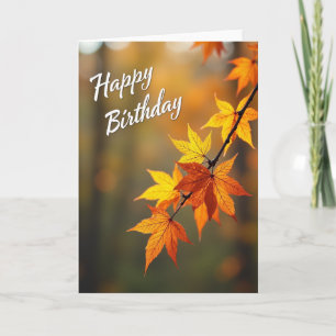 Sweet Birthday Golden Leaves Card