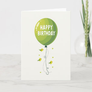 Sweet Birthday Green Balloon Card