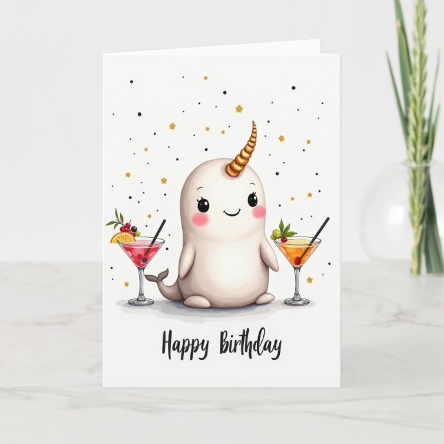 Sweet Birthday Horned Creature Card (Front)