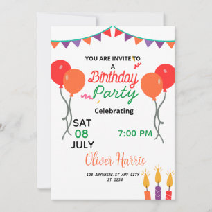 Sweet Birthday Illustarion Invitation