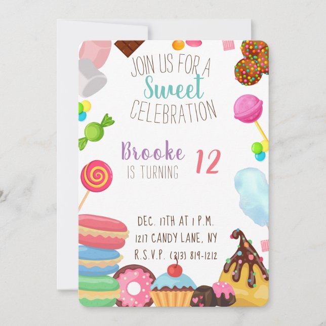 Sweet birthday invitation (Front)