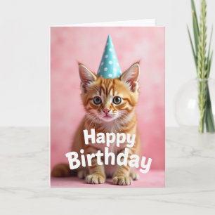 Sweet Birthday Kitten Portrait Card