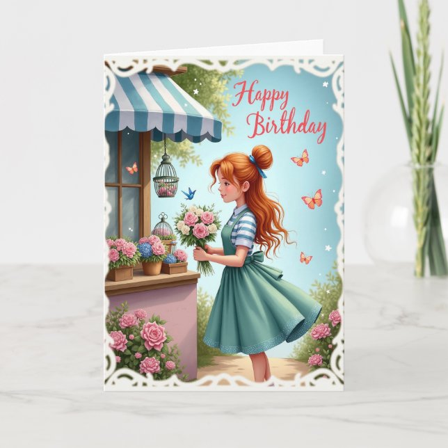 Sweet Birthday Lacy Border Card (Front)