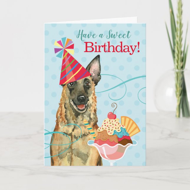 Sweet Birthday Malinois Card (Front)