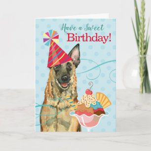 Sweet Birthday Malinois Card