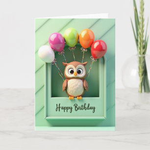 Sweet Birthday Owl Art Card
