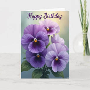 Sweet Birthday Pansy Bloom Card