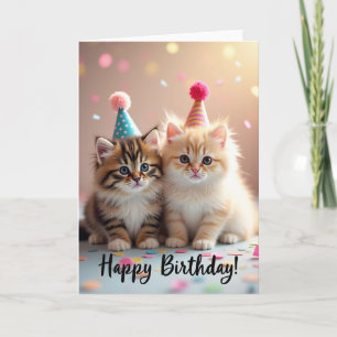 Sweet Birthday Party Cats Card