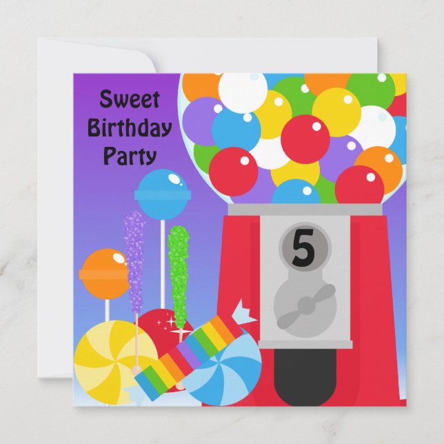Sweet Birthday Party Invitation (Front)