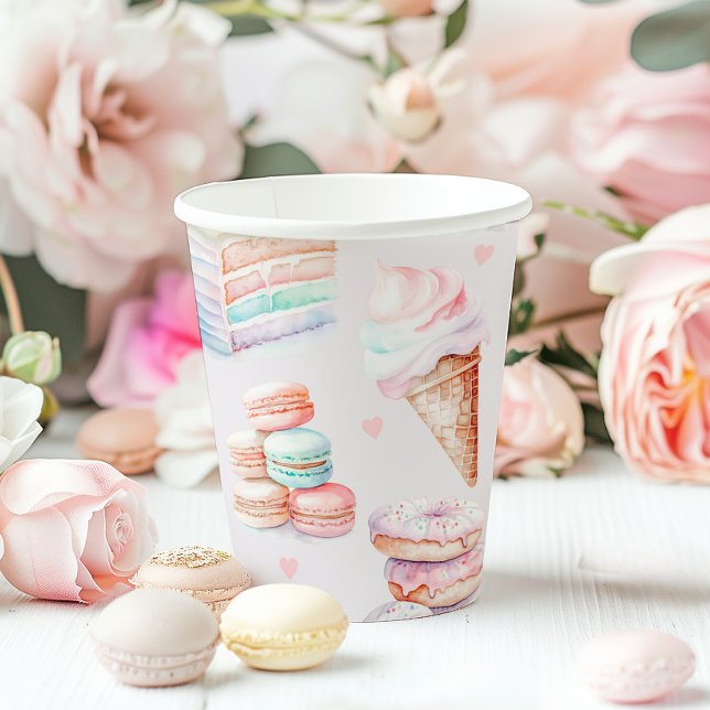 Sweet birthday party pastel candy ince cream paper cups (Creator Uploaded)