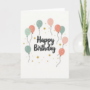 Sweet Birthday Pastel Balloons Card