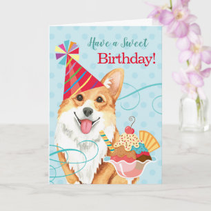 Sweet Birthday Pembroke Welsh Corgi Card