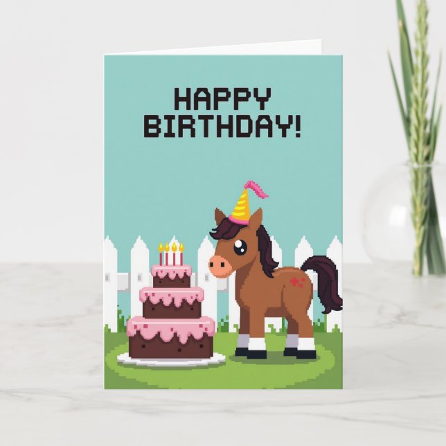Sweet Birthday Pixel Art Card (Front)