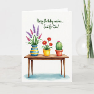 Sweet Birthday Potted Plants Card