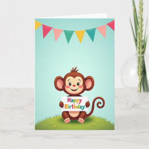 Sweet Birthday Primate Art Card