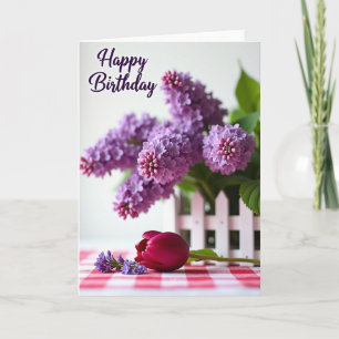 Sweet Birthday Purple Blooms Card