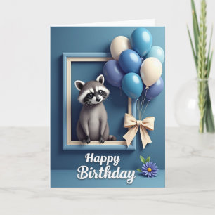 Sweet Birthday Racoon Card