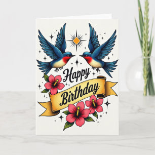 Sweet Birthday Starburst Birds Card