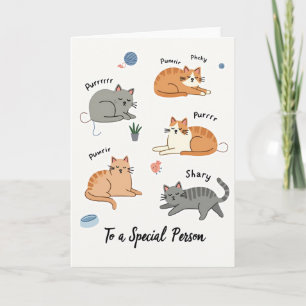 Sweet Birthday Stylised Cats Card