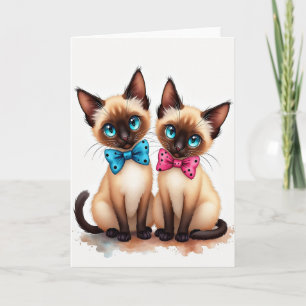 Sweet Birthday Stylised Kittens Card