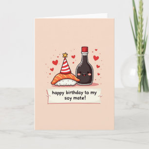 Sweet Birthday Sushi Party Hat Card