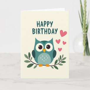 Sweet Birthday Teal Bird Card