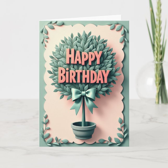Sweet Birthday Topiary Card (Front)