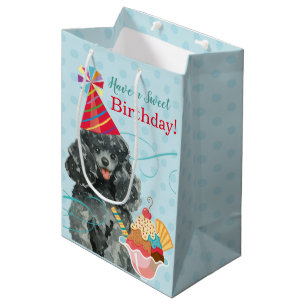 Sweet Birthday Toy Poodle Medium Gift Bag
