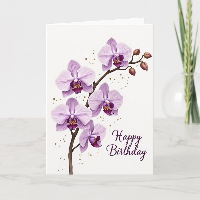 Sweet Birthday Violet Bloom Card (Front)